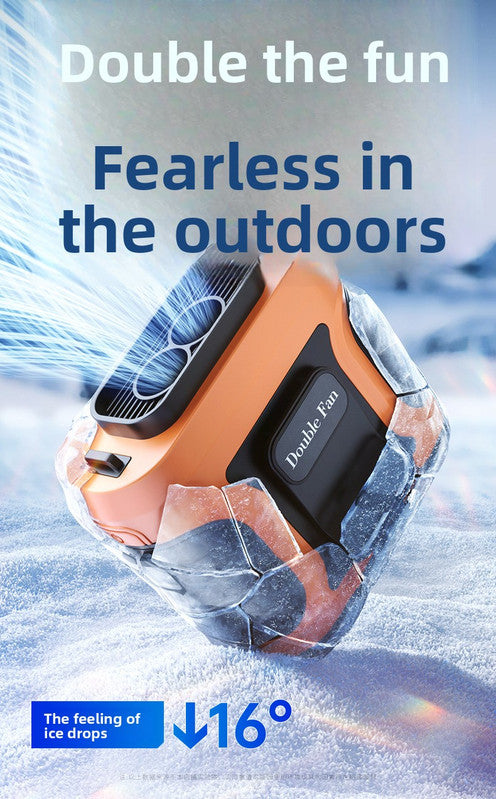 Waist Clip Fan 6000mAh Rechargeable Portable Personal Fan with Dual Outlet 13500RPM High Speed Airflow for Outdoor Work Gray