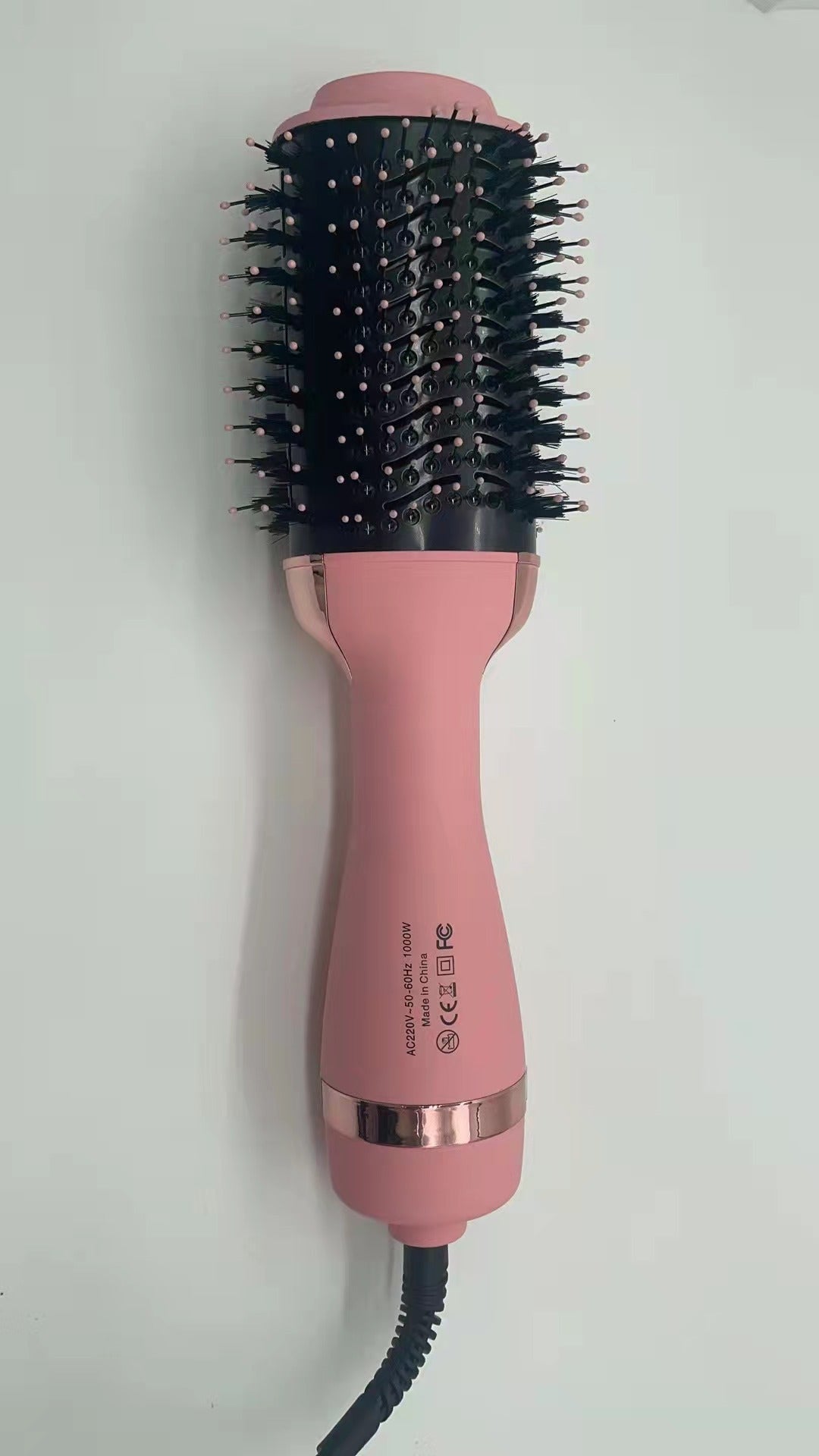 3-in-1 Hot Air Brush & Volumiser Hair Dryer Styler 1000W Ceramic Negative Ion Blowout Brush for Straightening and Curling Pink AU Plug