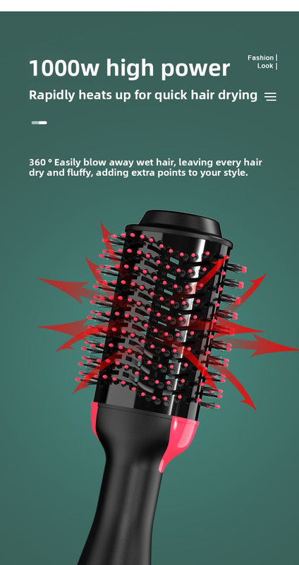 3-in-1 Hot Air Brush & Volumiser Hair Dryer Styler 1000W Ceramic Negative Ion Blowout Brush for Straightening and Curling Black AU Plug