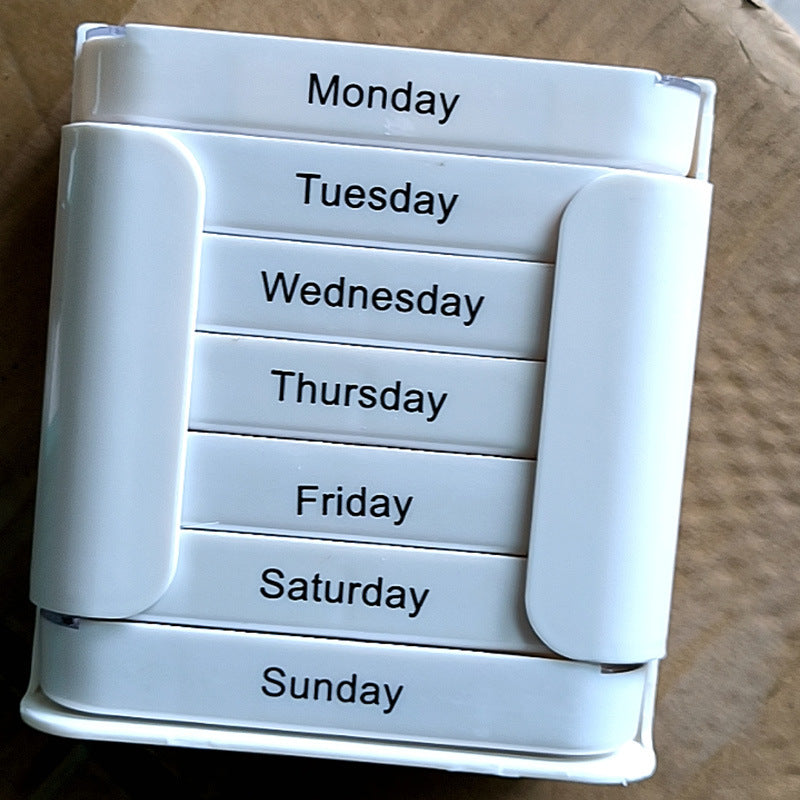 Weekly Pill Organiser White Tower - 7 Day Medicine Storage Box with 4 Daily Compartments (Morning, Noon, Evening, Night) - Portable Slide-Out Trays for Vitamins & Supplements