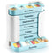 7 Day Weekly Pill Organiser Tower - White & Blue Medicine Storage Box with 4 Daily Compartments - Portable Slide-Out Trays for Vitamins & Supplements