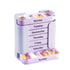 7 Day Weekly Pill Organiser Tower - White & Purple Medicine Storage Box with 4 Daily Compartments - Portable Slide-Out Trays for Vitamins & Supplements