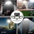 Solar Outdoor Security Lights Motion Sensor 210 LED - 3 Adjustable Heads Flood Light with Remote Control IP65 Waterproof for Garden Garage & Yard
