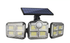 Solar Security Lights Outdoor Motion Sensor 122 LED - 3 Adjustable Heads Flood Light with Remote IP65 Waterproof for Garden & Garage