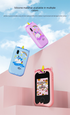 Kids Unicorn Smart Phone Toy with Dual Camera and IPS Touch Screen Educational Games MP3 Music Player 512MB Card Included Pink Silicone Case Ideal for Girls Gift