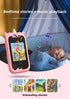 Kids Unicorn Smart Phone Toy with Dual Camera and IPS Touch Screen Educational Games MP3 Music Player 512MB Card Included Blue Silicone Case Ideal for Girls Gift