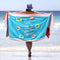 Sand Free Microfibre Beach Towel - "Hello Summer" Pool Print Quick Dry Travel Towel 70x150cm(200GSM) - Lightweight Absorbent for Beach, Swimming & Camping