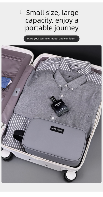 Large Waterproof Men's Toiletry Bag 3-Layer Travel Dopp Kit with Wet Dry Separation Portable Shower Organiser for Gym Business & Holiday Grey