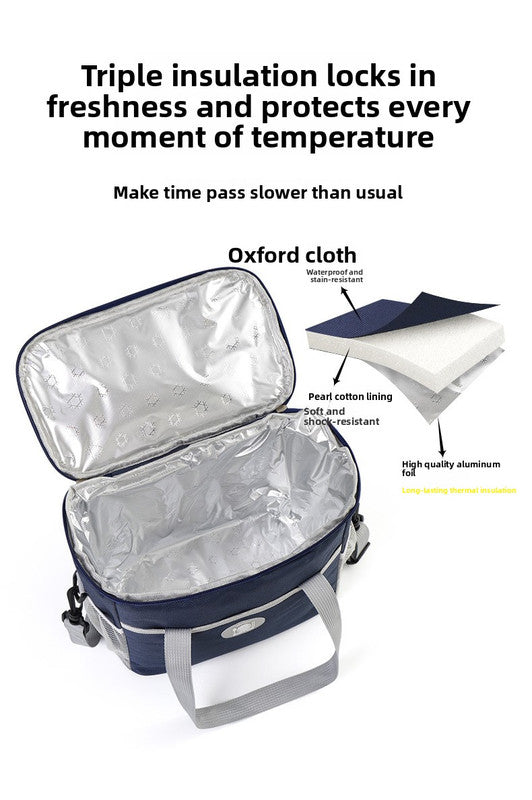 Insulated Lunch Bag Thermal Cooler Tote with Adjustable Shoulder Strap Waterproof Lining for Work School & Picnics Black Small