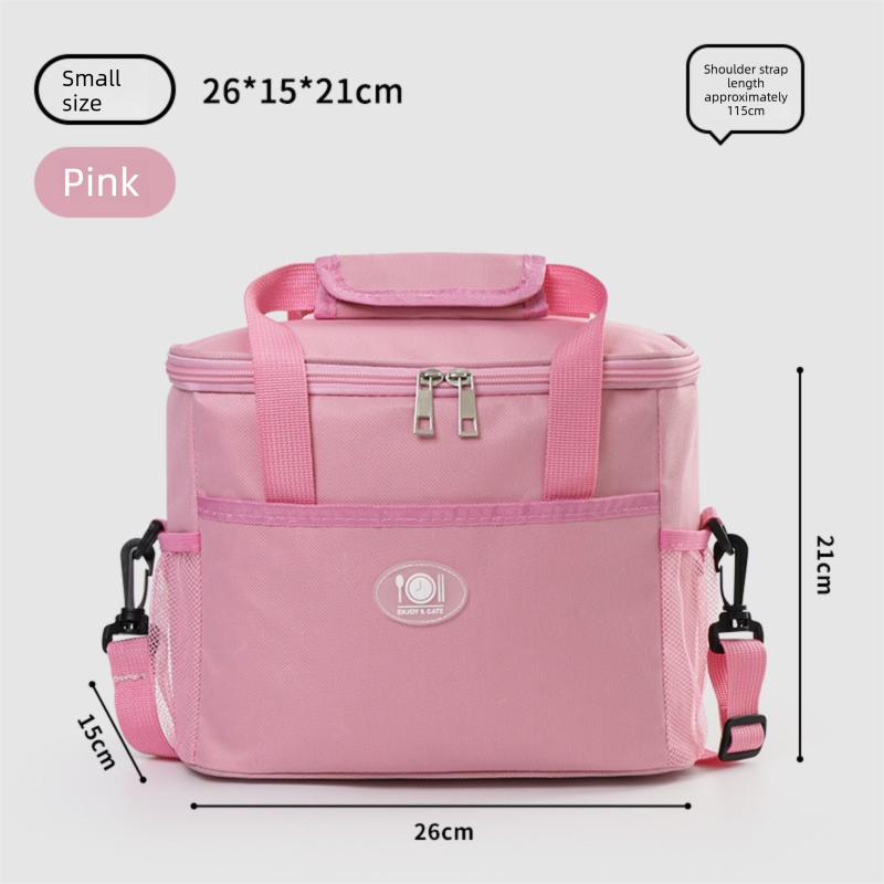 Insulated Lunch Bag Thermal Cooler Tote with Adjustable Shoulder Strap Waterproof Lining for Work School & Picnics Pink Small