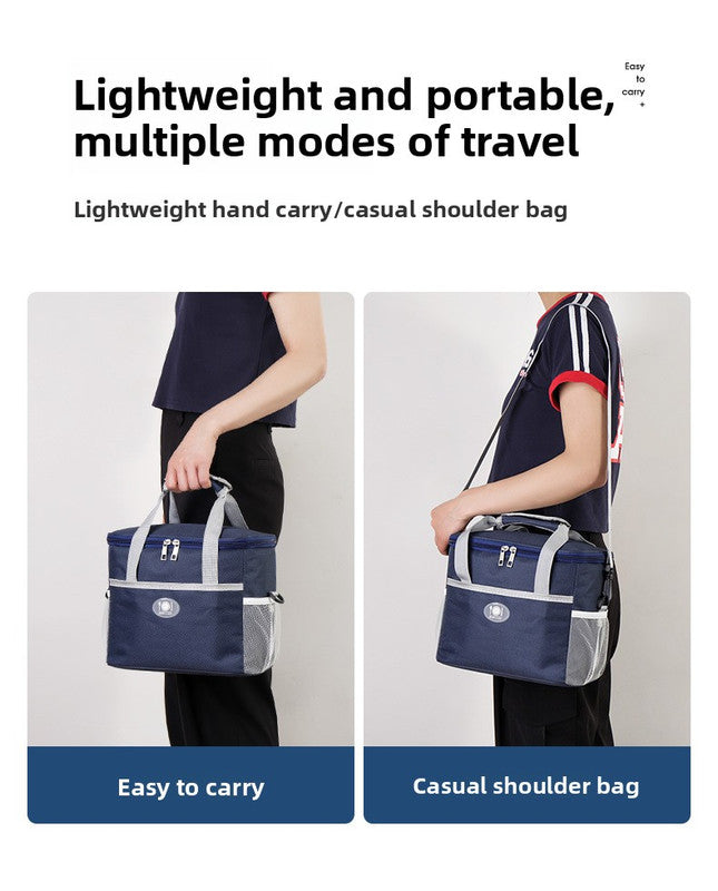 Large Insulated Cooler Bag Thermal Lunch Tote 16L Capacity with Adjustable Shoulder Strap for Picnics Camping & Work Black