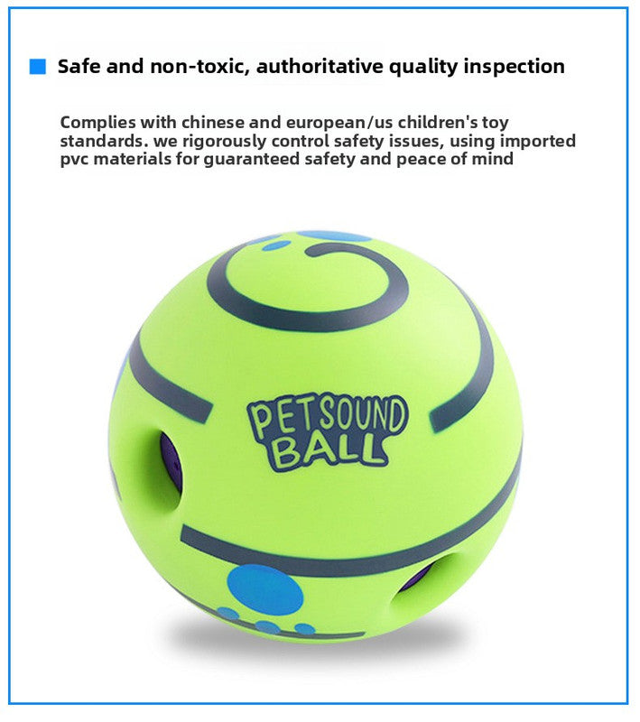 2 Pack Interactive Dog Giggle Ball Toy 8.8cm - Wobble Sound Fetch Toy for Puppies & Small to Medium Dogs - No Batteries Required - Green