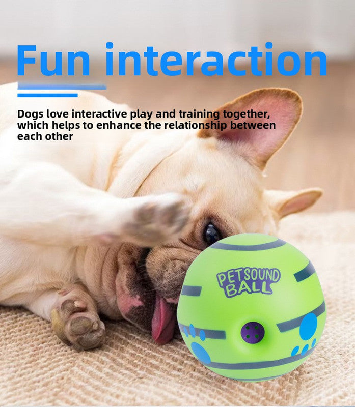 2 Pack Interactive Dog Giggle Ball Toy 8.8cm - Wobble Sound Fetch Toy for Puppies & Small to Medium Dogs - No Batteries Required - Green