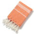 3 Pack Turkish Style Beach Towel Set 90x180cm - Quick Dry Lightweight Large Peshtemal Bath Sheet with Tassels - Brown, Blue&Orange