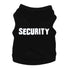 2 Pack Dog Security Vest Black - Breathable Cotton Summer Pet T-Shirt - Sleeveless Funny Costume for Small to Medium Dogs & Cats - Size L