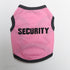2 Pack Cotton Pet Vest "Security" Print - Black with Yellow Trim & Pink with Black Trim - Size L Breathable Summer Dog Tank Top for Small Breeds