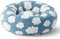 50cm Round Pet Bed Blue Sky & Clouds Design - Soft Plush Donut Cuddler for Small Dogs & Cats - Calming Anxiety Relief & All-Season Comfort