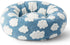 50cm Round Pet Bed Blue Sky & Clouds Design - Soft Plush Donut Cuddler for Small Dogs & Cats - Calming Anxiety Relief & All-Season Comfort