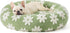50cm Round Pet Bed Green Daisy Design - Soft Plush Donut Cuddler for Small Dogs & Cats - Calming Anxiety Relief & All-Season Comfort