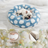 50cm Round Pet Bed Brown & White Checkerboard - Soft Plush Donut Cuddler for Small Dogs & Cats - Calming Anxiety Relief & All-Season Comfort