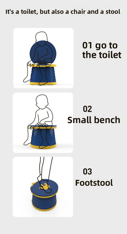 Kids Portable Travel Potty Foldable Training Toilet Seat - Pink - Compact Car & Camping Emergency Commode with Backrest - 50kg Load Capacity