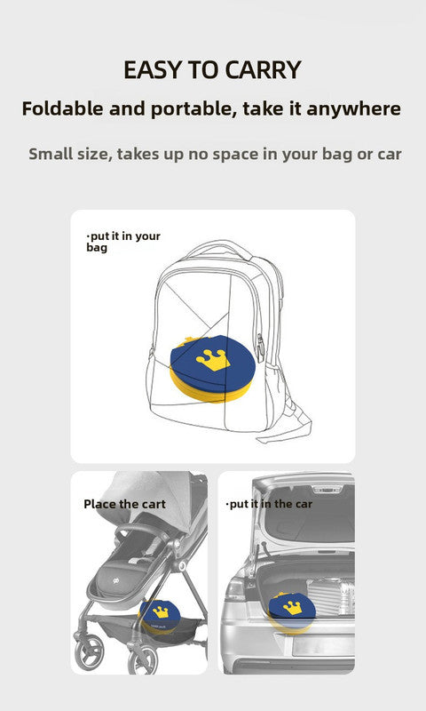 Kids Portable Travel Potty Foldable Training Toilet Seat - Green - Compact Car & Camping Emergency Commode with Backrest - 50kg Load Capacity