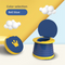 Kids Portable Travel Potty Foldable Training Toilet Seat - Blue - Compact Car & Camping Emergency Commode with Backrest - 50kg Load Capacity