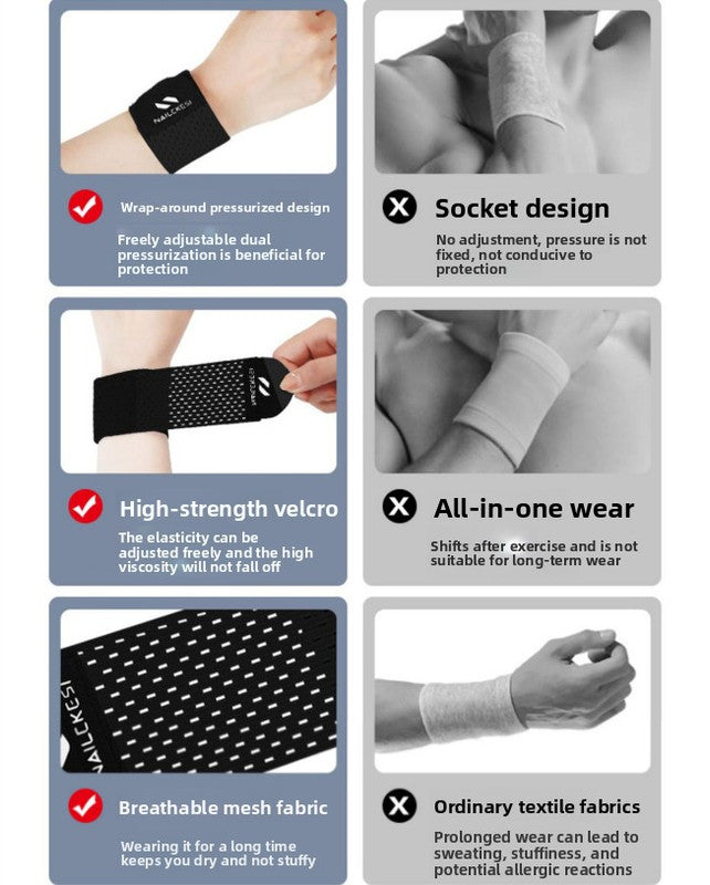 2PCS Adjustable Wrist Support Brace Ultra Thin Breathable Mesh Wrap for Sports Tennis Gym & Daily Office Use One Size Fits Most Fashion Grey