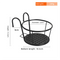 Hanging Flower Pot Holder Metal Balcony Railing Planter Basket Round Iron Rack with Mesh Bottom Fits up to 6cm Rail for Fence & Patio Black