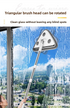Adjustable Triangle Cleaning Mop 119cm Long Handle Window Squeegee Wall Washer Rotatable Head for Ceilings High Corners Wet Dry Use with 2 Microfibre Pads