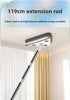 Adjustable Triangle Cleaning Mop 119cm Long Handle Window Squeegee Wall Washer Rotatable Head for Ceilings High Corners Wet Dry Use with 2 Microfibre Pads