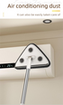 Adjustable Triangle Cleaning Mop 119cm Long Handle Window Squeegee Wall Washer Rotatable Head for Ceilings High Corners Wet Dry Use with 4 Microfibre Pads