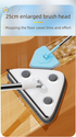 Adjustable Triangle Cleaning Mop 119cm Long Handle Window Squeegee Wall Washer Rotatable Head for Ceilings High Corners Wet Dry Use with 4 Microfibre Pads