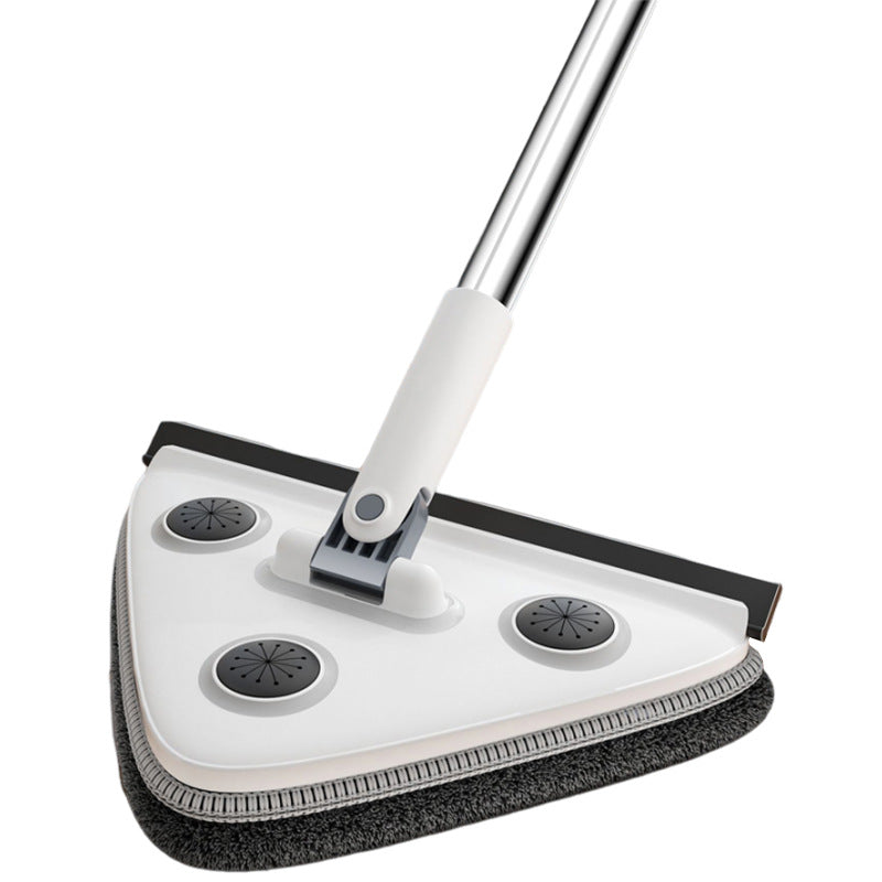 Large 35cm Triangle Cleaning Mop with Extra Long 188cm Reinforced Handle Window Squeegee & 2 Microfibre Pads for High Ceilings