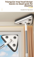 Large 35cm Triangle Cleaning Mop with Extra Long 188cm Reinforced Handle Window Squeegee & 2 Microfibre Pads for High Ceilings