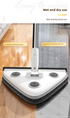 Large 35cm Triangle Cleaning Mop with Extra Long 188cm Reinforced Handle Window Squeegee & 2 Microfibre Pads for High Ceilings