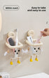 3 PCS Cute Suction Cup Bathroom Organizer Wall Mounted Toothbrush Holder No Drill Storage Caddy with Drainage Holes for Electric Toothbrush Razor Cream White