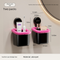 2 Pack Suction Cup Bathroom Organizer Wall Mounted Toothbrush Holder No Drill Storage Caddy with Drainage for Electric Toothbrush Razor Makeup Black & Pink