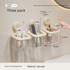 3 PCS Suction Cup Bathroom Organizer Wall Mounted Toothbrush Holder No Drill Storage Caddy with Drainage for Electric Toothbrush Razor Toothpaste Cream White