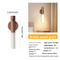 Brown Wood Grain Motion Sensor Night Light LED Rechargeable Magnetic Stick Wall Lamp Wireless Smart Batten Light for Hallway Staircase Bedroom Warm White