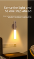 Yellow Wood Grain Motion Sensor Night Light LED Rechargeable Magnetic Stick Wall Lamp Smart Wireless Batten for Hallway Staircase Natural Ash Style Warm White