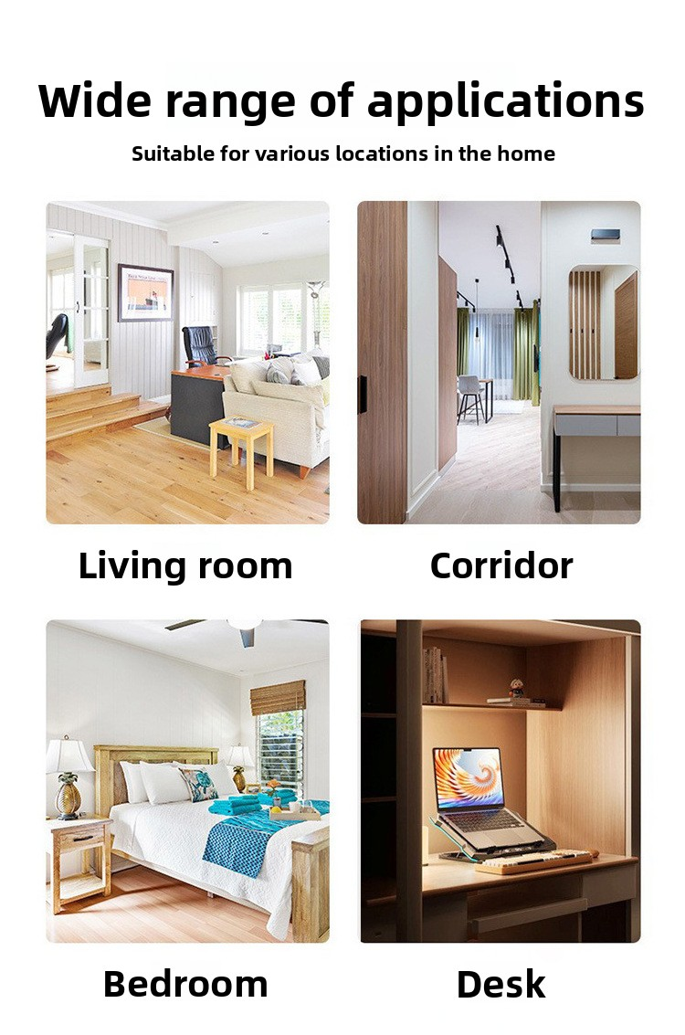 Yellow Wood Grain Motion Sensor Night Light LED Rechargeable Magnetic Stick Wall Lamp Smart Wireless Batten for Hallway Staircase Natural Ash Style Warm White