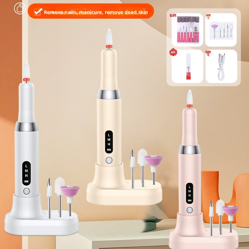 Electric Nail Drill Machine Cordless Portable E-File Kit with Charging Base LED Display 3 Speeds 15000RPM for Gel Polish Acrylic Removal Manicure Pedicure Home White