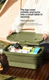 Collapsible Picnic Basket with Mini Table Lid Portable Folding Storage Crate with Cup Holders and Phone Stand Multi-Functional Outdoor Camping Sink Basin Grey
