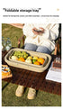 Collapsible Picnic Basket with Mini Table Lid Portable Folding Storage Crate with Cup Holders and Phone Stand Multi-Functional Outdoor Camping Sink Basin Grey
