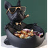 Cool French Bulldog Storage Figurine Resin Statue Key Bowl Candy Dish Entryway Organiser Modern Home Decor Gift Black