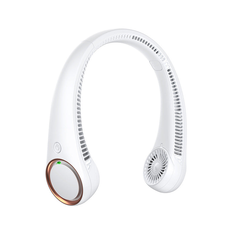 Portable Neck Fan 4000mAh Rechargeable Bladeless Personal Fan 3 Speeds Quiet Hands Free Cooling Device with 360 Airflow USB Type-C for Travel Outdoor White