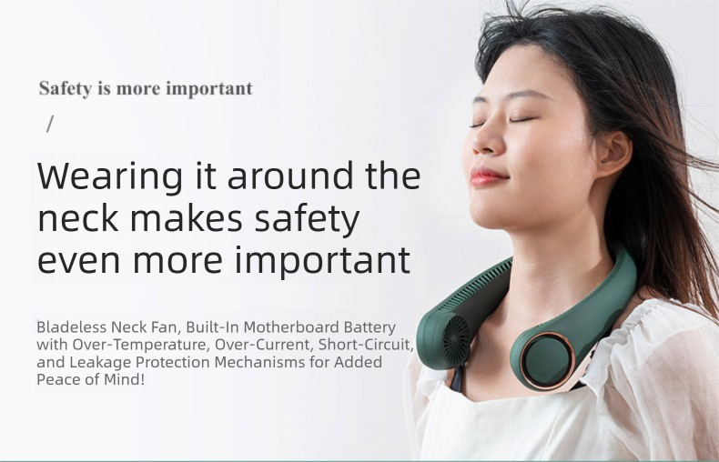 Portable Neck Fan 4000mAh Rechargeable Bladeless Personal Fan 3 Speeds Quiet Hands Free Cooling Device with 360 Airflow USB Type-C for Travel Outdoor White