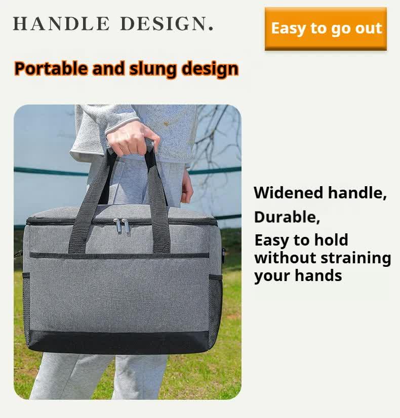 Small Insulated Lunch Bag 10L Cooler Tote Box with Shoulder Strap Leakproof Thermal Meal Prep Carrier for Work School Picnic Grey