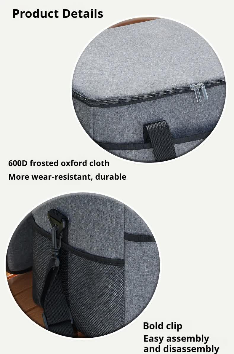 Small Insulated Lunch Bag 10L Cooler Tote Box with Shoulder Strap Leakproof Thermal Meal Prep Carrier for Work School Picnic Grey